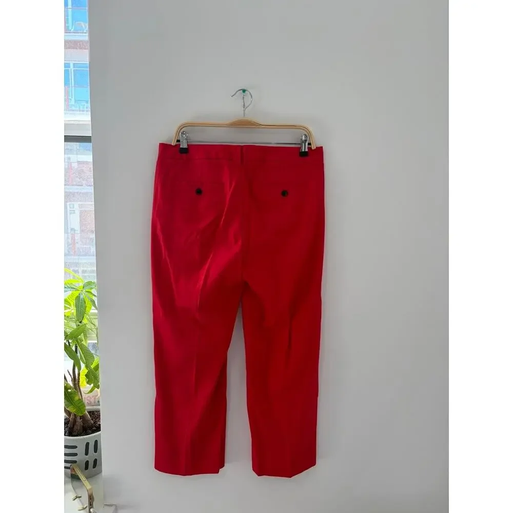 Banana Republic Red Linen Logan Crop Pants Size 10